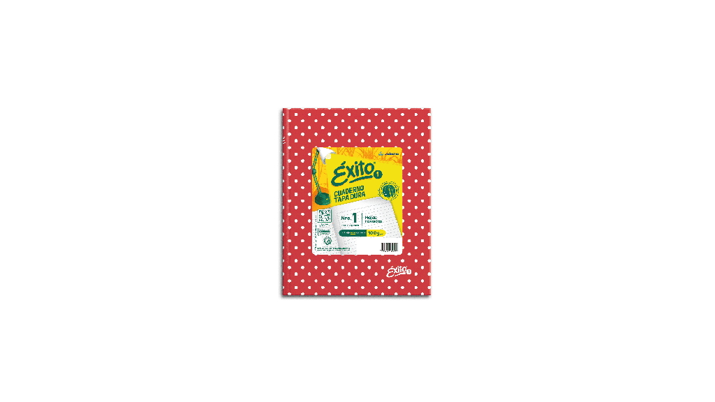 CUADERNO EXITO E1 LUNAR 48H ROJO RAYADO