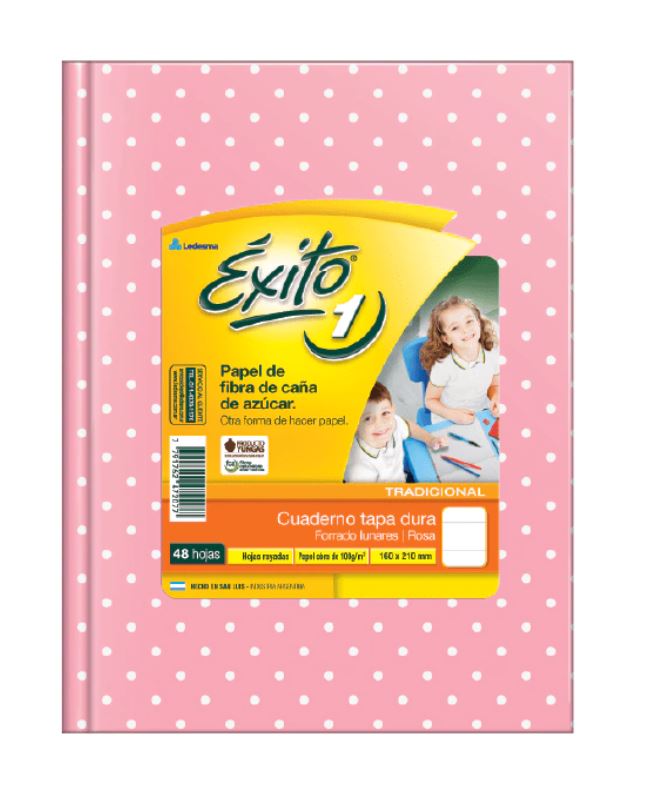 CUADERNO EXITO E1 LUNAR 48H ROSA RAYADO