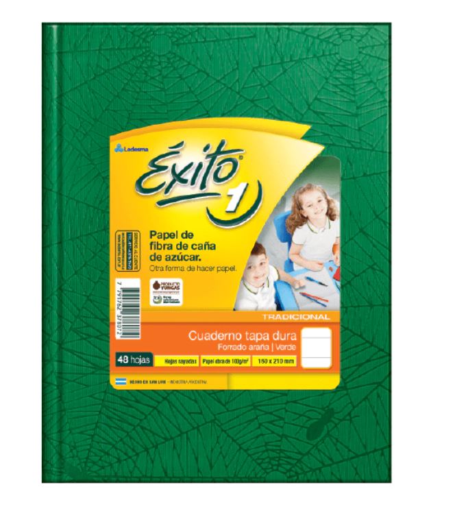 CUADERNO EXITO E1 ARAÑA 48H VERDE RAYADO