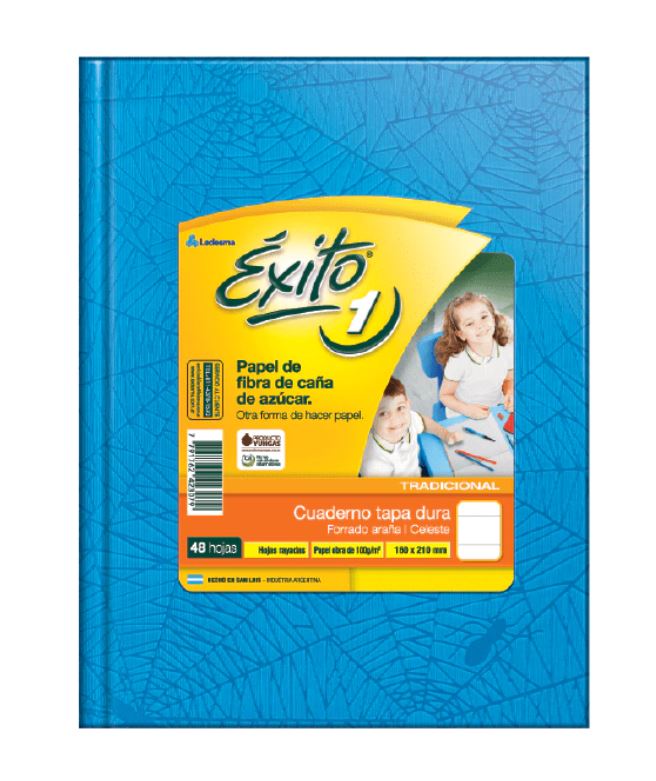 CUADERNO EXITO E1 ARAÑA 48H CELESTE RAYADO