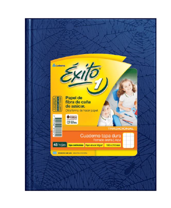 CUADERNO EXITO E1 ARAÑA 48H AZUL CUADRICULADO