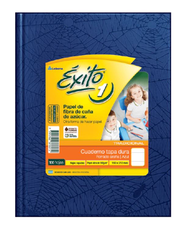 CUADERNO EXITO E1 ARAÑA 100H AZUL RAYADO