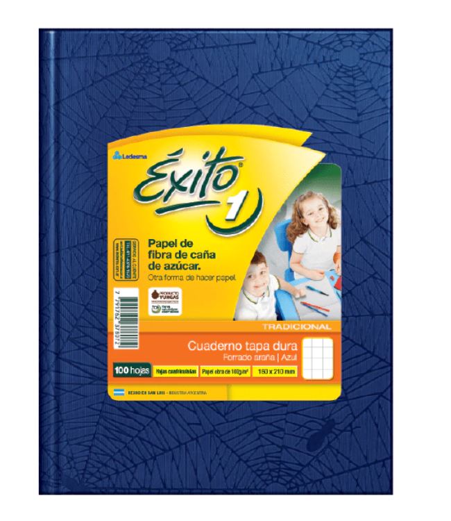CUADERNO EXITO E1 ARAÑA 100H AZUL CUADRICULADO