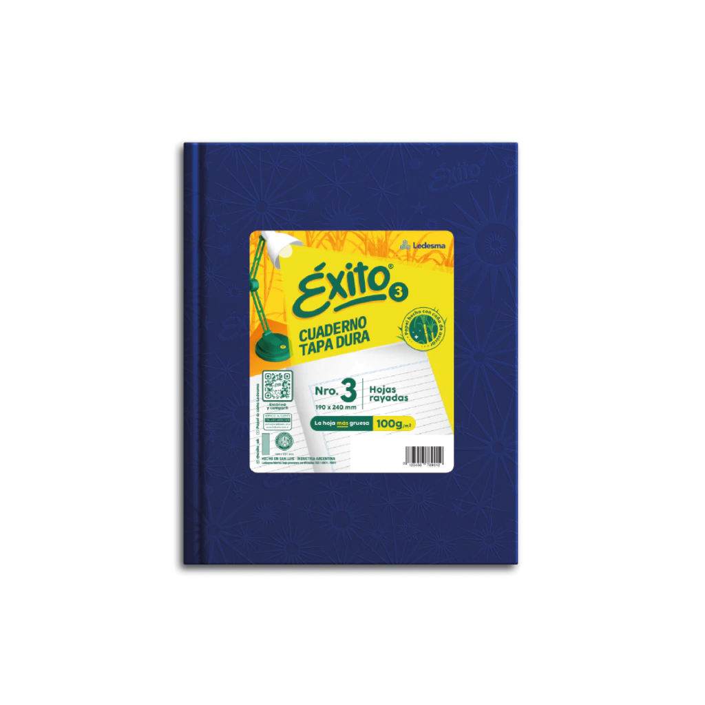 CUADERNO EXITO E3 FORRADO 48H AZUL RAYADO