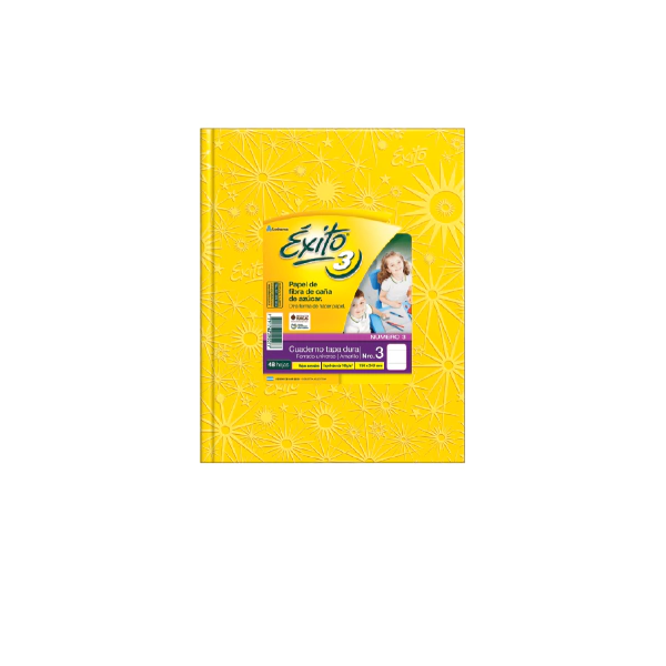 CUADERNO EXITO E3 FORRADO 48H AMARILLO RAYADO