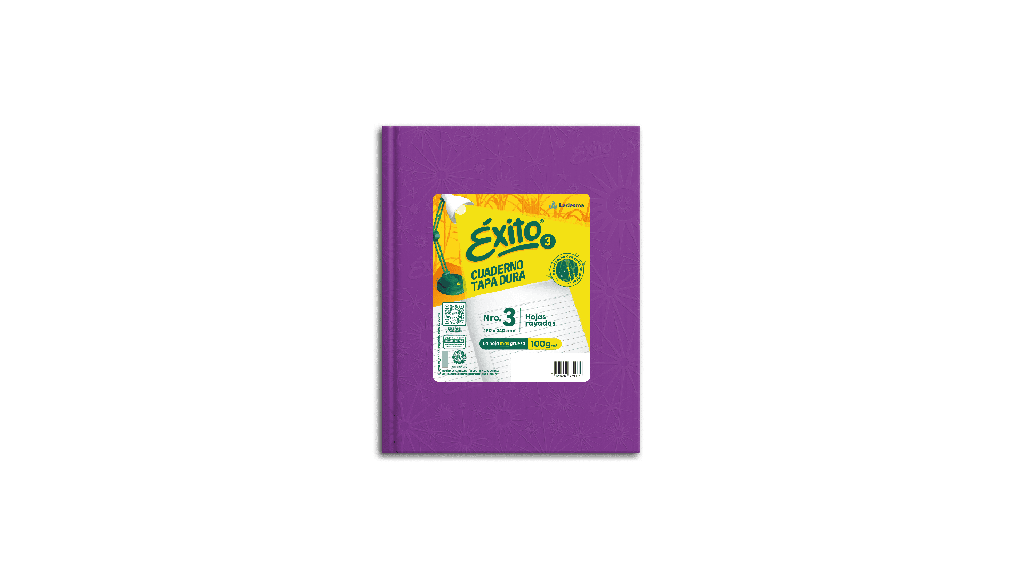 CUADERNO EXITO E3 FORRADO 48H LILA RAYADO