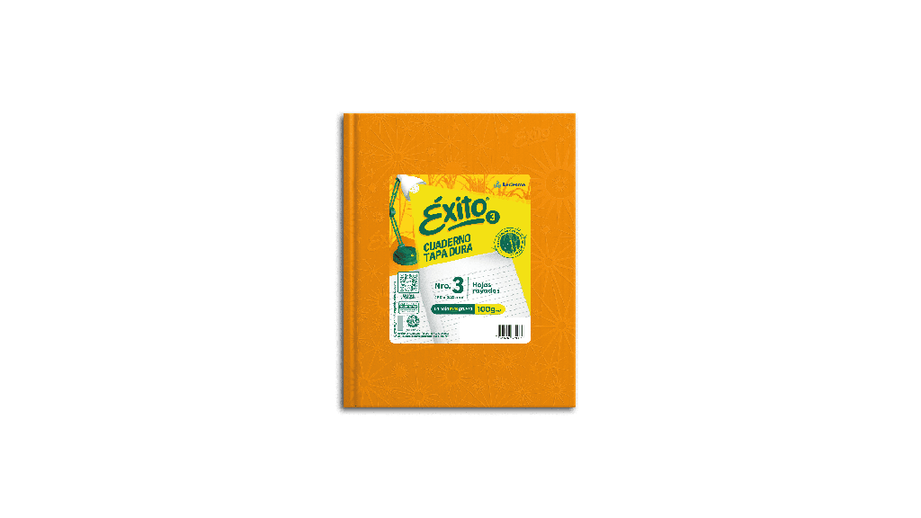 CUADERNO EXITO E3 FORRADO 48H NARANJA RAYADO