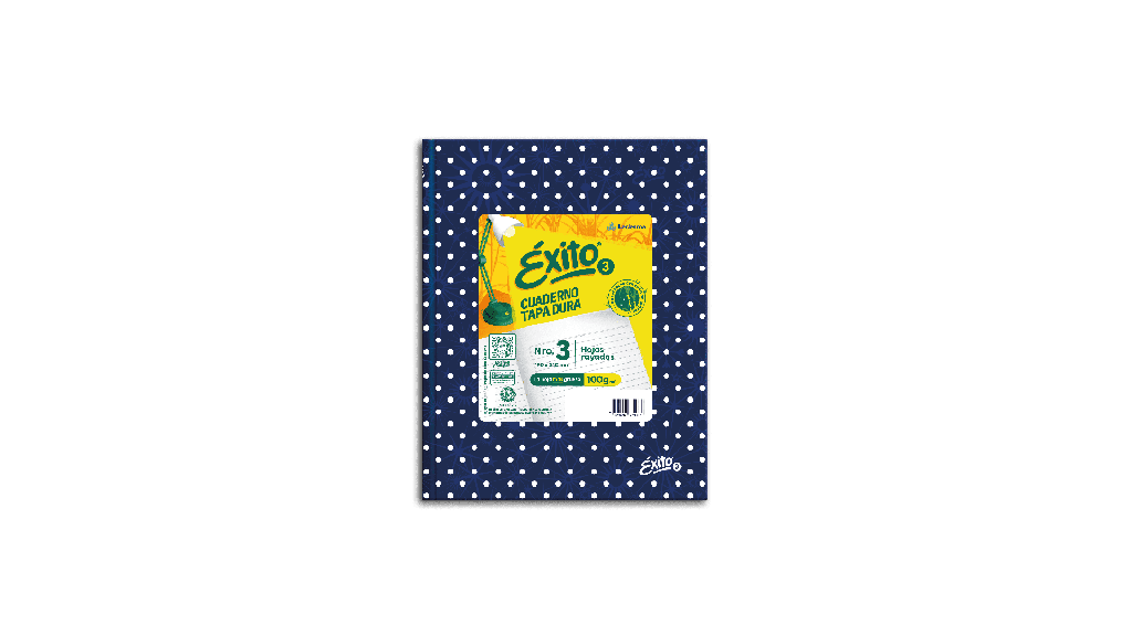 CUADERNO EXITO E3 LUNAR 48H AZUL RAYADO