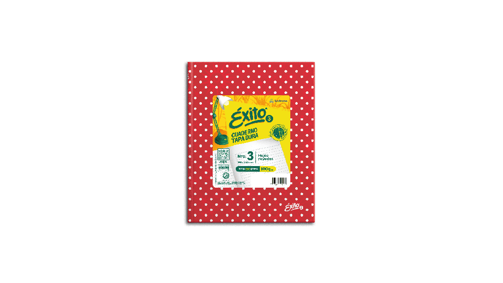 CUADERNO EXITO E3 LUNAR 48H ROJO RAYADO