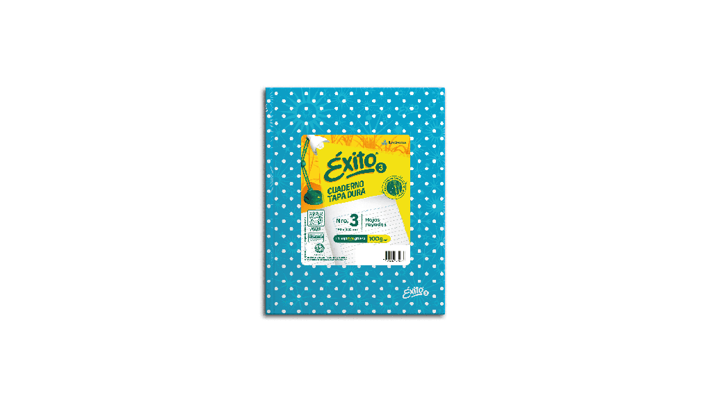 CUADERNO EXITO E3 LUNAR 48H CELESTE RAYADO