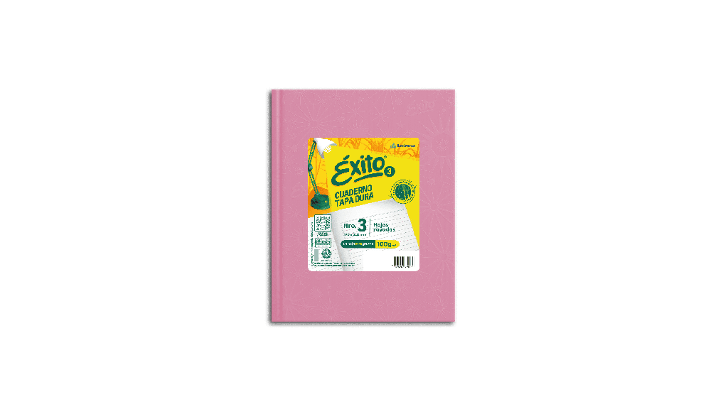 CUADERNO EXITO E3 FORRADO 100H ROSA RAYADO