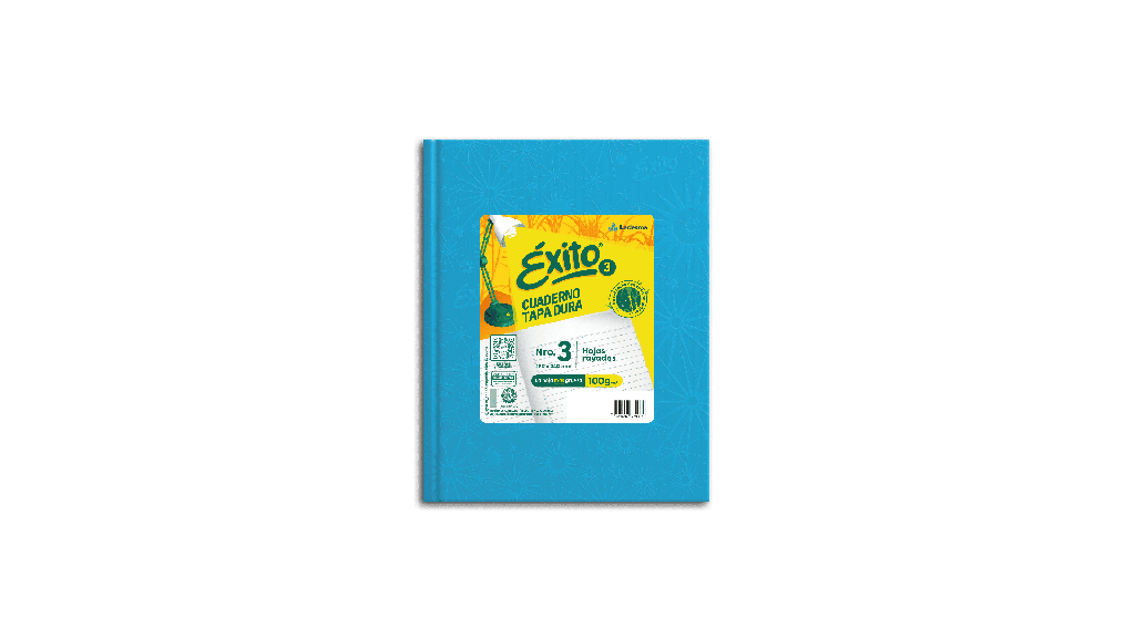 CUADERNO EXITO E3 FORRADO 100H CELESTE RAYADO