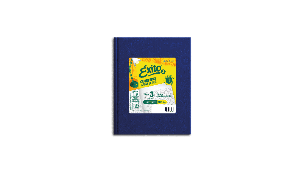 CUADERNO EXITO E3 FORRADO 100H AZUL CUADRICULADO