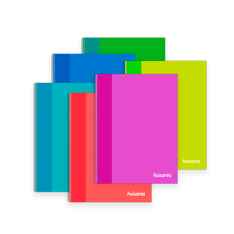 CUADERNO HUSARES TRENDY 16X21 X80H CUADRICULADO CON ESPIRAL