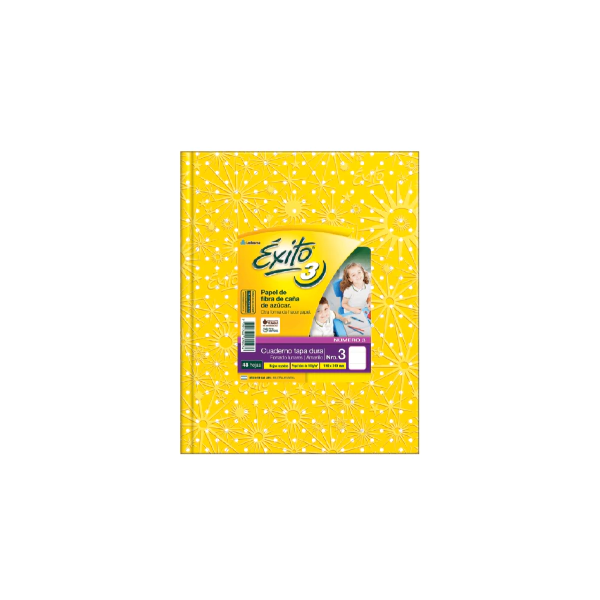 CUADERNO EXITO E3 LUNAR 48H AMARILLO RAYADO