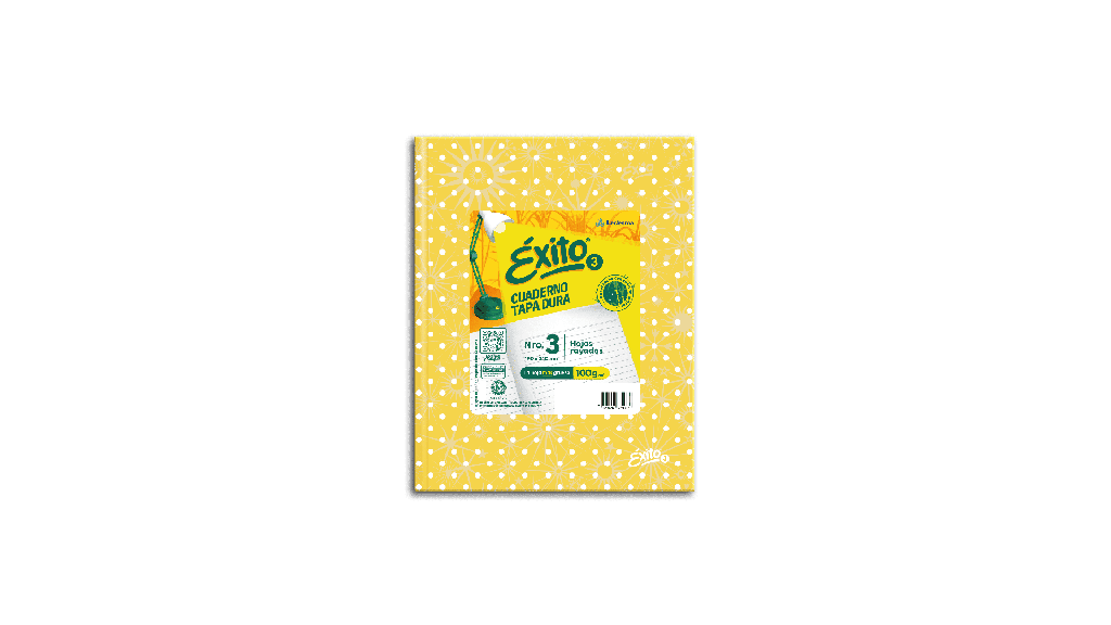 CUADERNO EXITO E3 LUNAR 48H AMARILLO RAYADO