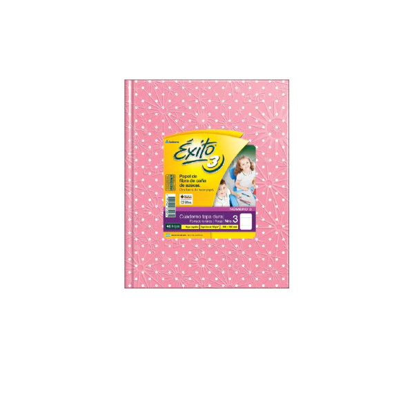 CUADERNO EXITO E3 LUNAR 48H ROSA RAYADO