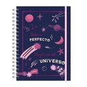 CUADERNO RY A5 ANILLADO 15x21cm 80 HOJAS RAYADAS LINEA UNIVERSO 1014