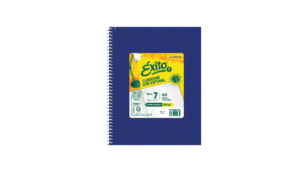 CUADERNO EXITO E7 ESPIRAL 21X27 100H AZUL RAYADO