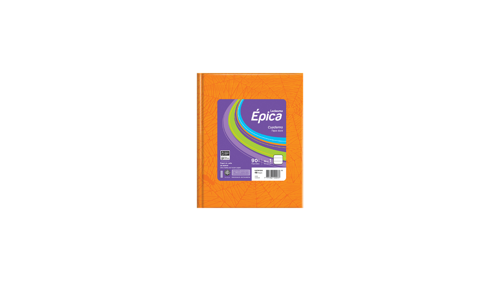 CUADERNO LEDESMA EPICA ARAÑA TAPA DURA 48H NARANJA RAYADO