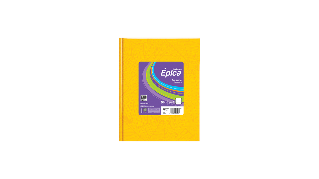 CUADERNO LEDESMA EPICA ARAÑA TAPA DURA 48H AMARILLO RAYADO