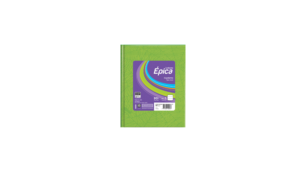 CUADERNO LEDESMA EPICA ARAÑA TAPA DURA 48H VERDE MANZANA RY
