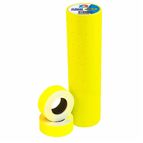 ETIQUETAS EN ROLLO EZCO AMARILLO FLUO X10