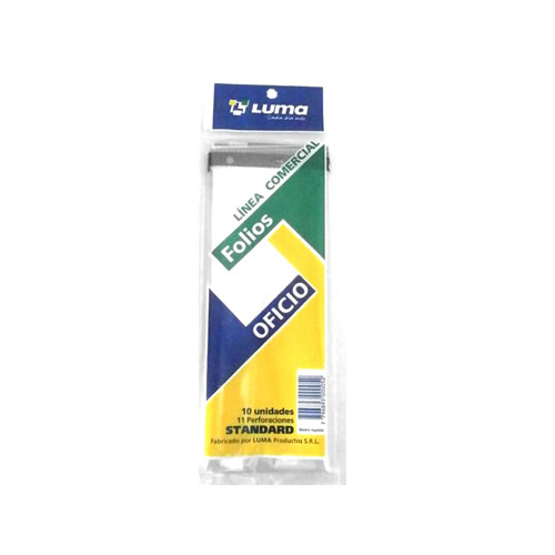 FOLIO LUMA OFICIO STANDARD POLIETILENO X10