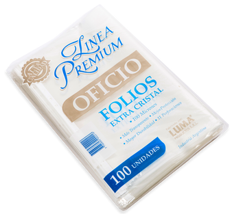FOLIO LUMA OFICIO PREMIUM CRISTAL X100