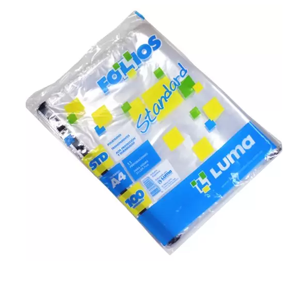 FOLIO LUMA A4 STANDARD POLIETILENO X100
