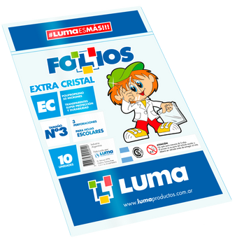 FOLIO LUMA ESCOLAR EXTRA CRISTAL X10