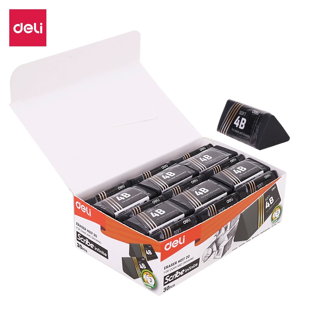 GOMA DELI SCRIBE TRIANGULAR NEGRA X 30 UNIDADES