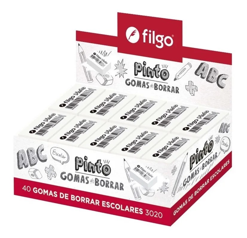 GOMA FILGO ESCOLAR PINTO 3020 X40