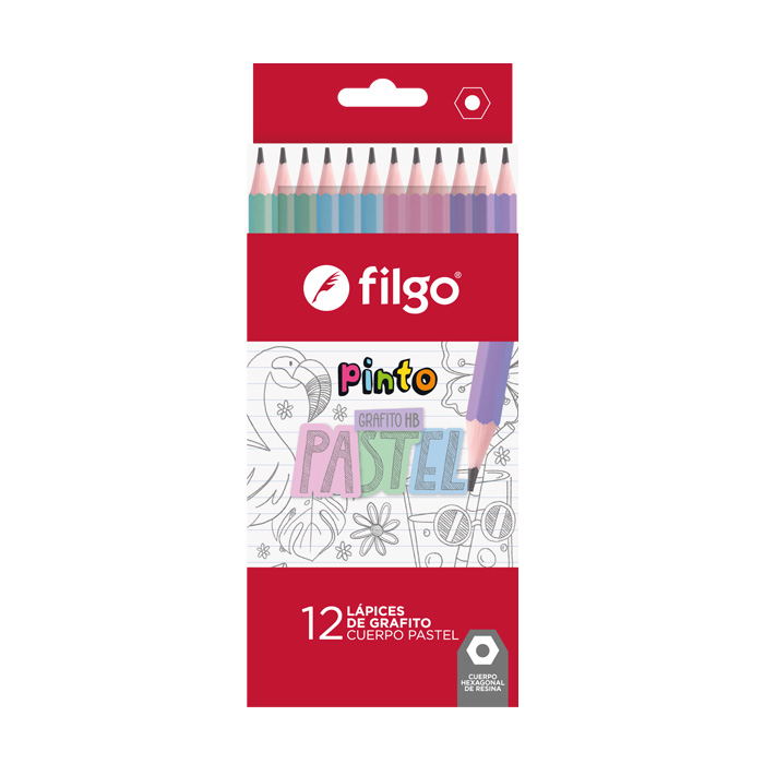 LAPIZ GRAFITO FILGO CUERPO PASTEL HB X12