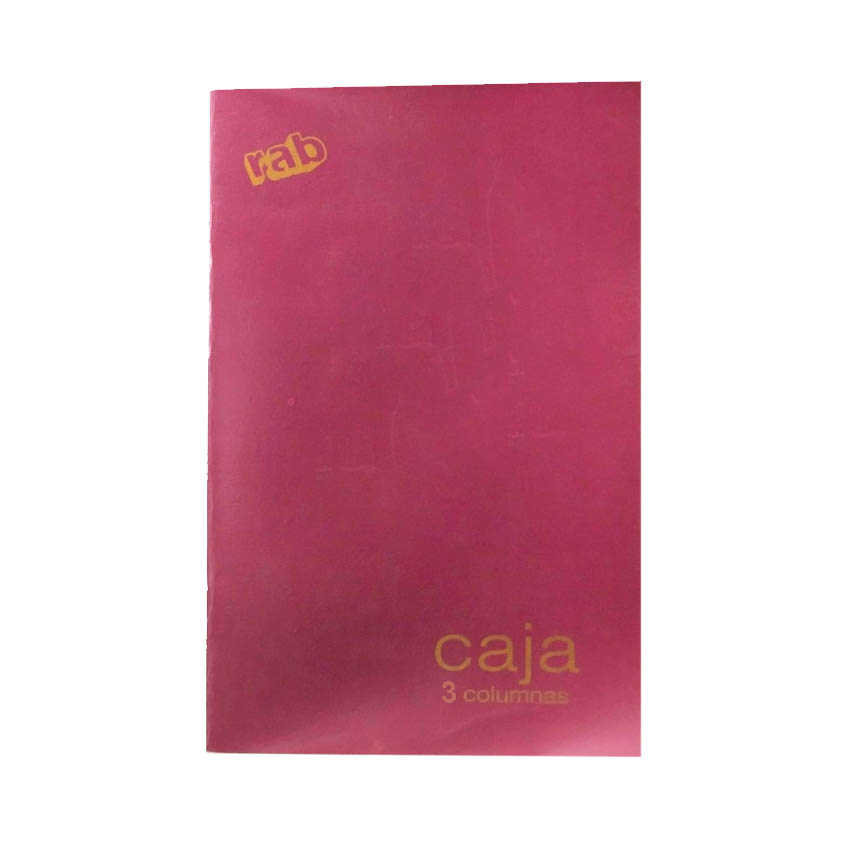LIBRO RAB CONTABILIDAD CAJA TAPA FLEXIBLE 3 COLUMNAS 19 FOLIOS