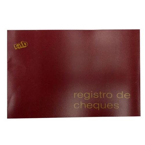 LIBRO RAB REGISTRO DE CHEQUES TAPA FLEXIBLE APAISADO 48 PAGINAS