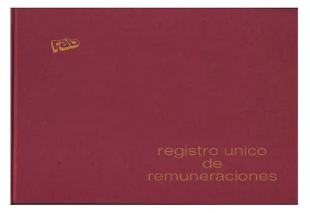 LIBRO RAB REGISTRO DE REMUNERACIONES TAPA FLEXIBLE APAISADO 25 FOLIOS