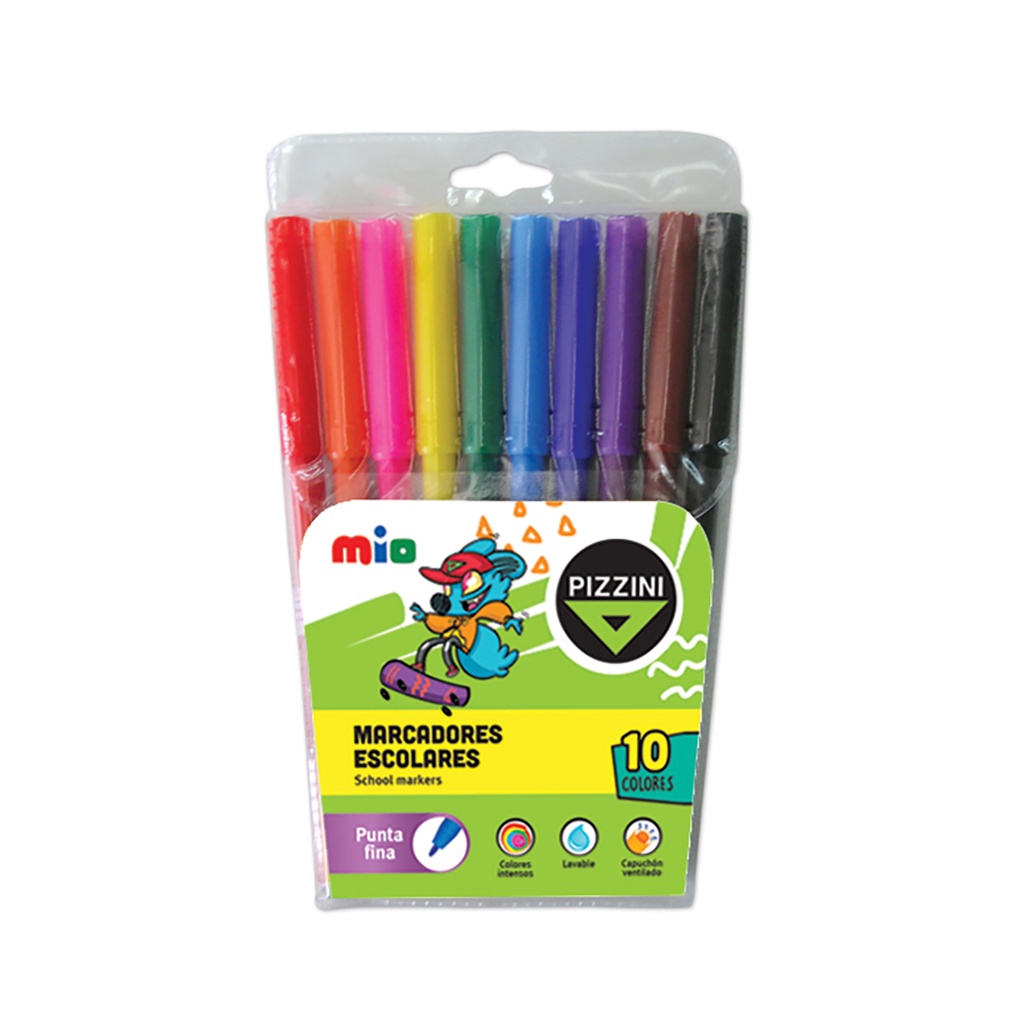 MARCADOR PIZZINI MIO ESCOLAR X 10