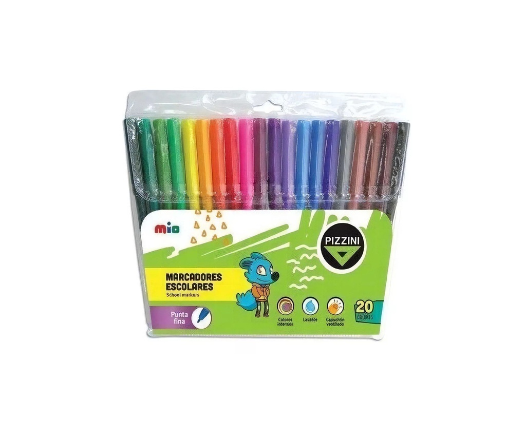 MARCADOR PIZZINI MIO ESCOLAR X 20