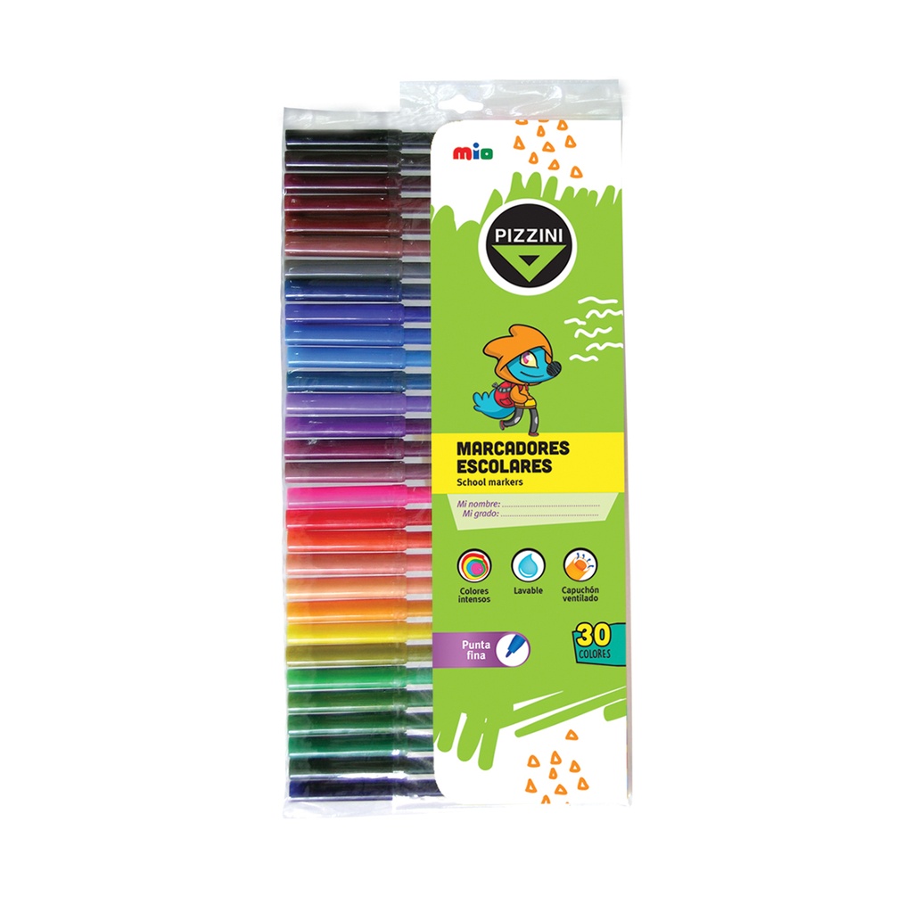 MARCADOR PIZZINI MIO ESCOLAR X 30