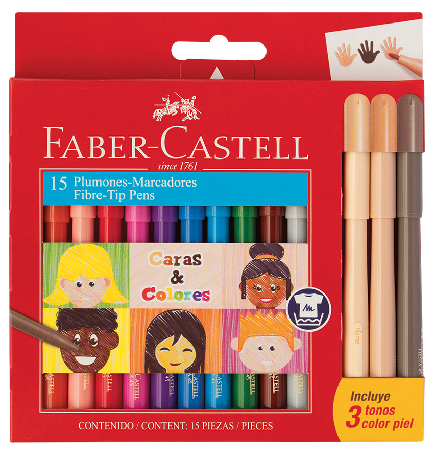 MARCADOR FABER FIESTA X12+3 TONOS PIEL