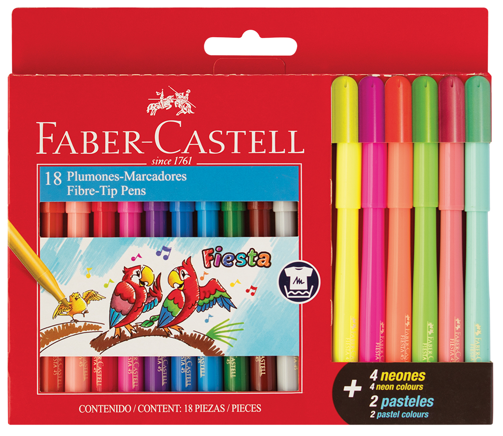 MARCADOR FABER FIESTA X12+4NEON+2 PASTEL