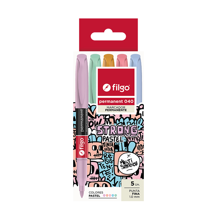 MARCADOR FILGO 040 X5 PASTEL