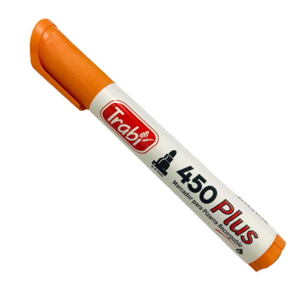 MARCADOR TRABI 450 PARA PIZARRA X 12 NARANJA