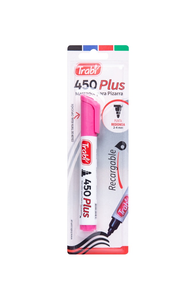 MARCADOR TRABI 450 PARA PIZARRA X 12 ROSA