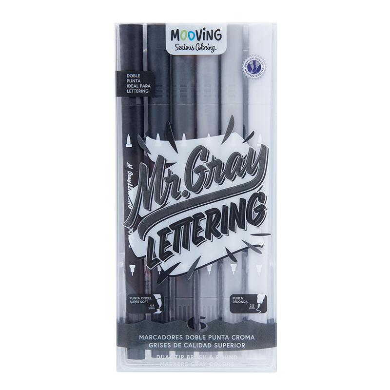 MARCADOR MOOVING PUNTA X6 CROMA GRISES