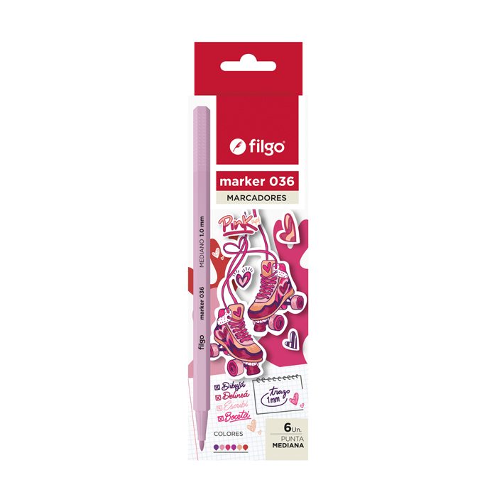 MARCADOR FILGO 036 MARKER X6 PINK UP