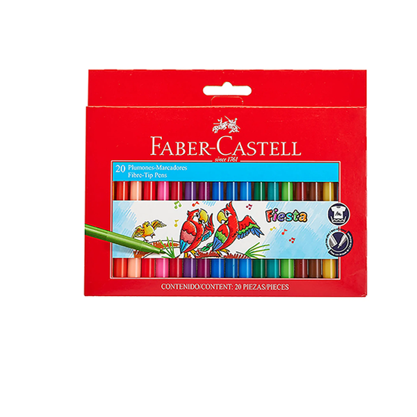 MARCADOR FABER FIESTA CAJA X20