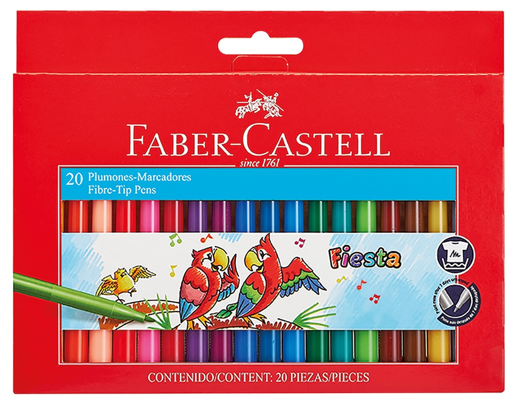 MARCADOR FABER FIESTA CAJA X20