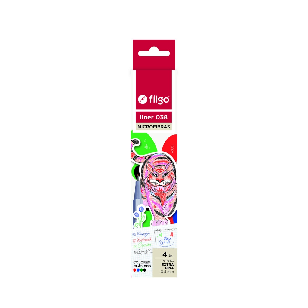 MICROFIBRA FILGO LINER 038 X4 SURTIDO